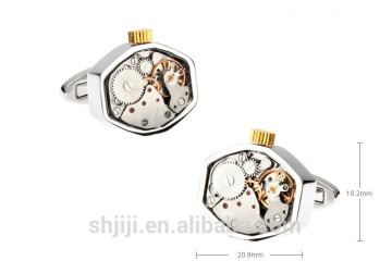 Sexangle Watch Movement Cufflinks Functional