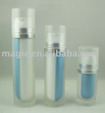 Round shape Dual tube lotion bottles Cosmetic bottles pump plastic lotion bottles