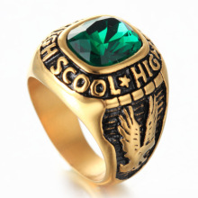 Fashion two eagle green Diamond Ring