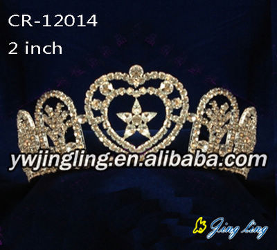 Gold Plated Rhinestone Star Patriotic Crown Pageant Tiaras