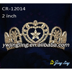 Gold Plated Rhinestone Star Patriotic Crown Pageant Tiaras