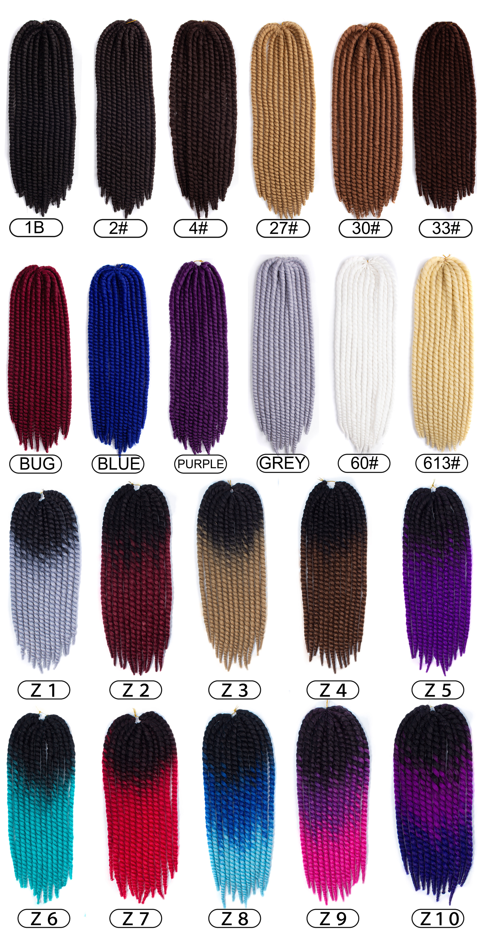 MYZYR Hot Selling  Twist Crochet Braids Synthetic Hair Extension Jumbo Braids 12Roots  Fashion Twist Braids
