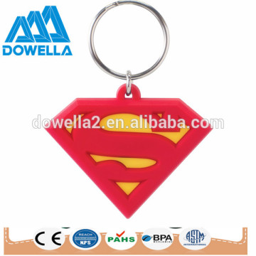 safty soft custom plastic pvc superman keychain