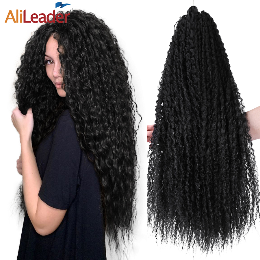 Synthetic Afro Kinky Curly Crochet Braid Hair Extensions 28 Inch Soft Long Hair Synthetic Wave Braiding Hair