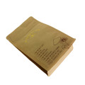 New Style Resirkulert Kraft Paper Flat Bottom Gusset Coffee Bag