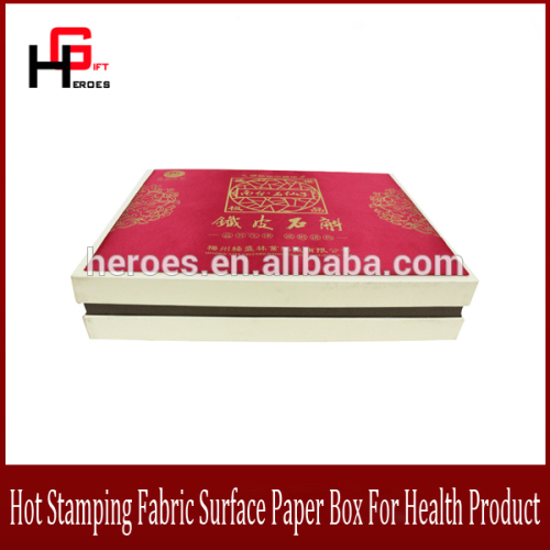 Trade Assurance Luxury Customized Packaging Hot Stamping Fabric Surface Paper Box For Health Product