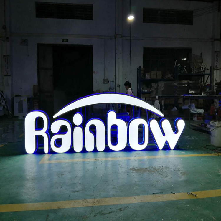 Customized 3d logo frontlit backlit resin letters led sign uv illuminated letter