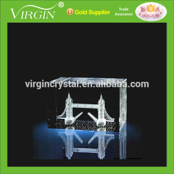 Fashion 3d laser crystal miniature building models for business souvenir