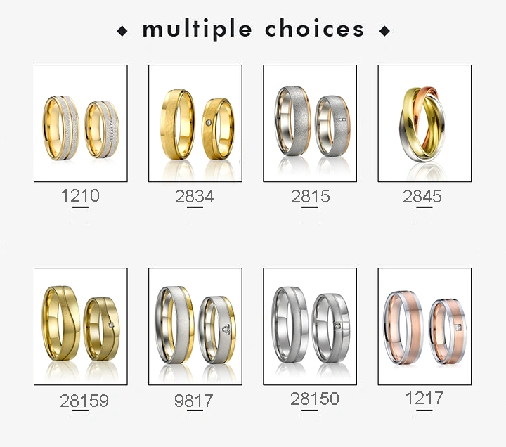 Simple Design Tungsten Steel High Polished Gold Plated Ring