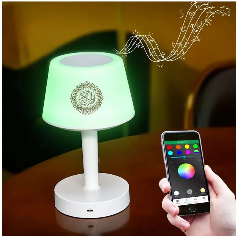 Elegant Bluetooth Speaker with Quran Recitation and Soft Night Light Quran Player