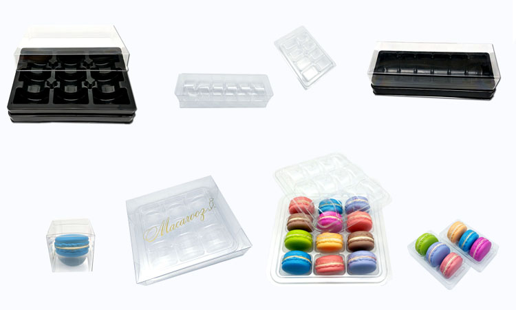 Plastic Macaron Clamshell Packaging of 4 6 12 18 30 40