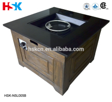 2016 Fashion LPG Fire Table, Outdoor Square Wood Fire Table, Marble Top Gas Fire Table
