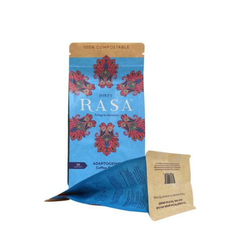 Beg Ringkas Kompos Resealable Kopi Pouch Bawah Flat