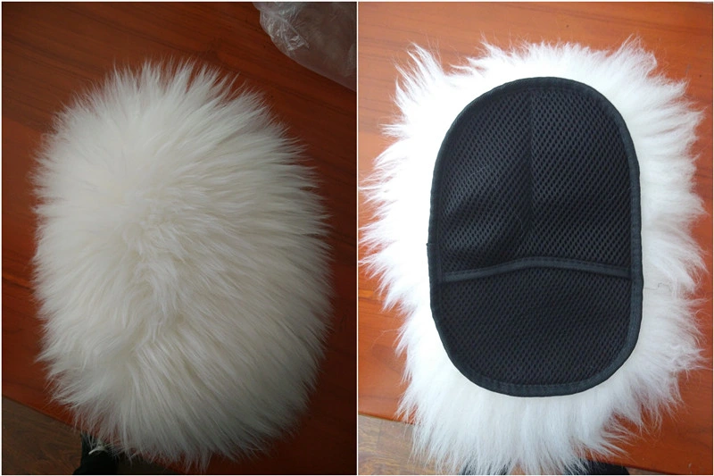 100% Real Sheepskin Long Hair Car Wash Mitt Single Side Fur