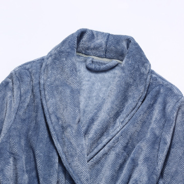 Men's Long Warm Fleece Robe - Cozy Flannel Bathrobe for Spa