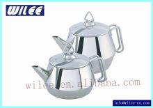 Stainless Steel Double Tea Pot Set
