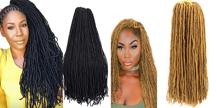 20 inch Straight Sister Locs Synthetic Crochet Hair Extension Micro Locs Faux Locs Crochet Jumbo Hair Braid