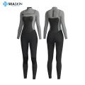 Petto di pelle di marina zip wetsuit di surf a manica lunga femmina