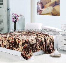 checked printed blanket with 100% coral fleece material