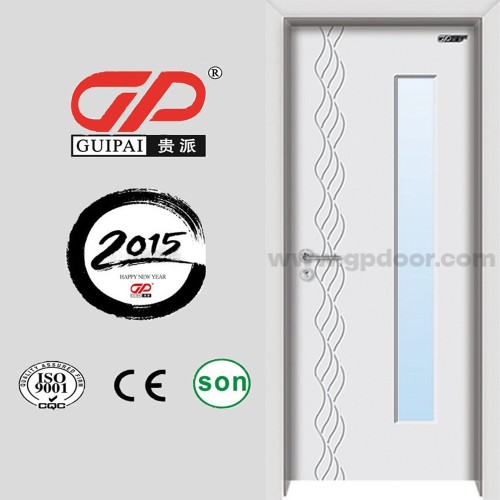 GUIPAI quality interior design pvc door with glass, toilet door, kitchen door