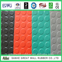 Factory produced anti-slip rubber flooring products button rubber mat 3mm x 1m x 10m 4mpa 65+-5A shore used in gym