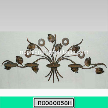 The Grass Modern Five Tall Antique Brown Wrought Iron Sconces
