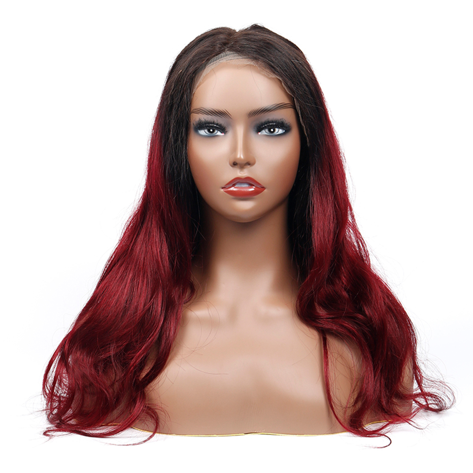 1B/99J Burgundy Straight Bob Wig Glueless Lace Frontal Wigs Ombre Brazilian Human Hair Closure Bob Wigs 13x4/13x6 Lace Wigs