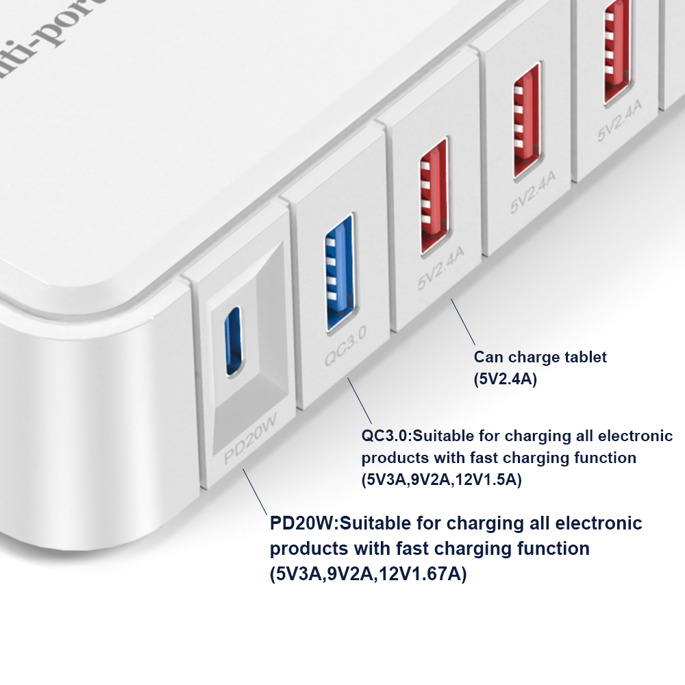 6 port multi usb charger