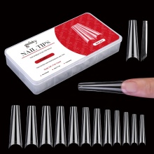 Gelsky Soft Gel Nail Extension Tips Cured Clear XXXL Nail Tips
