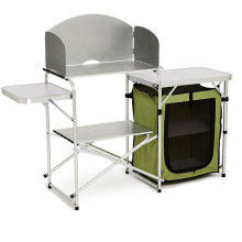 Folding Aluminum Camping Kitchen Cabinet: Table and Cupboard for Picnic Cooking