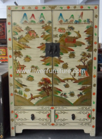 Chinese Reproduction Painted Cabinets 