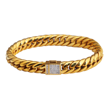 Wholesale VVS Moissanite Cuban Link 925 Silver Bracelets with Gold Plated Charms