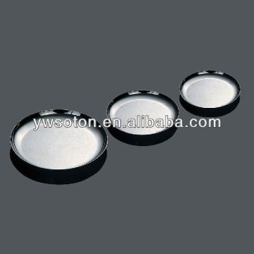 round silver coated plate plastic plate