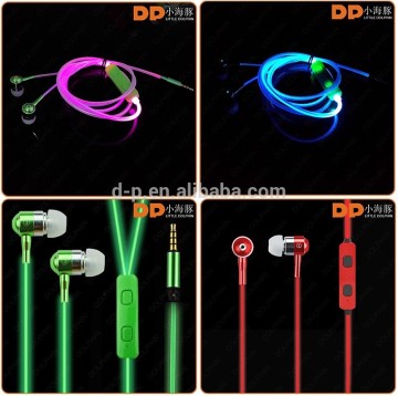 Promotional Gift EL LED Cable Glowing Headphones Customized Color Change Earphones
