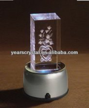 crystal 3d laser model with led base
