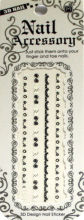 Safety Nontoxic Artificial Manicure Black And White Lace Nail Sticker Art