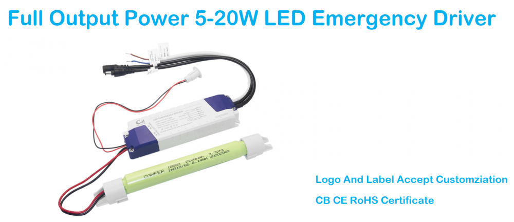 Fuente de alimentación de emergencia LED recargable con batería