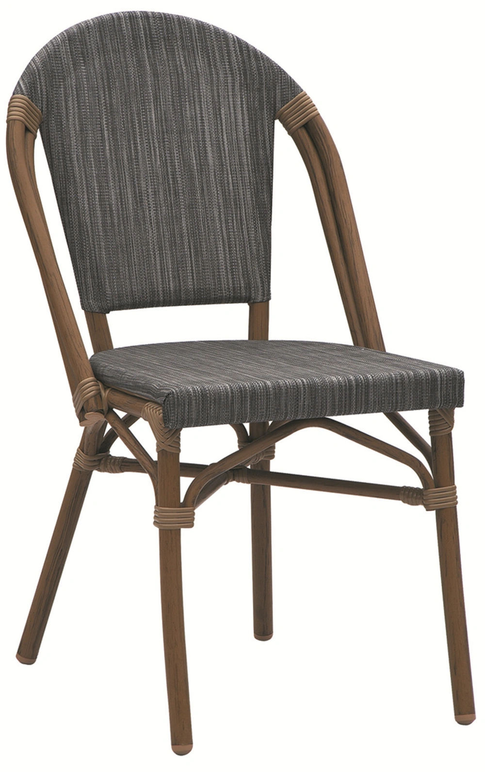 White Fabric Seating Silver Powder Coated Aluminum Frame Light Weight Dining Chair