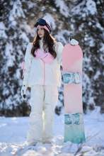 Women waterproof sweet single and double snowboard jacket