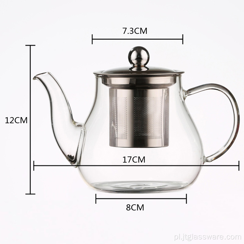 Czajnik szklany do gotowania liści herbaty