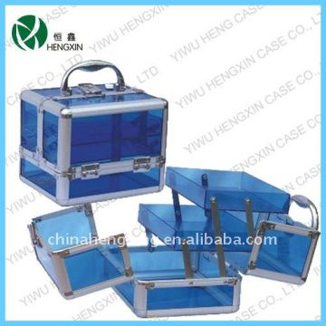 clear acrylic cosmetic display case makeup train case beauty box