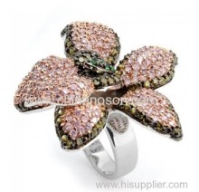 Pink Cz Stones Orchid Flower Ring?
