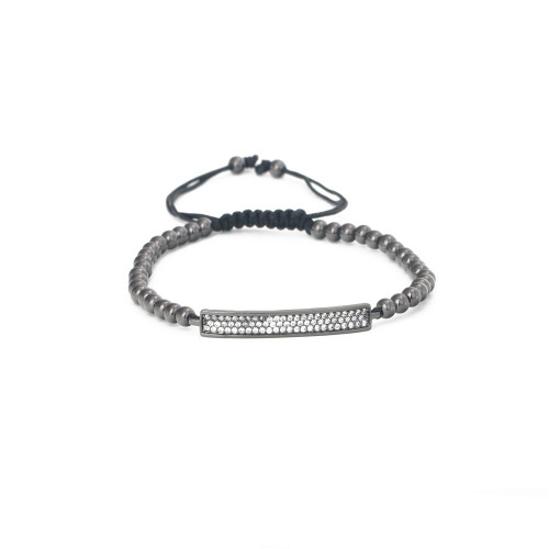 Anil Arjandas Armband schwarz plattierte Perlen Micro Pave Zirkon einstellbar Luxus Armband