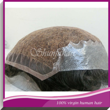 men's toupee,100% human hair toupee,super bleached knots toupee