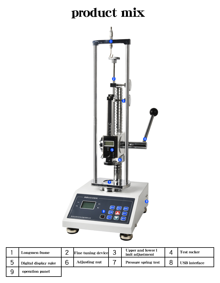 1000N 3000N 5000N  Digital Automatic Spring Tensile Compression Strength Test Machine Spring deformation tester