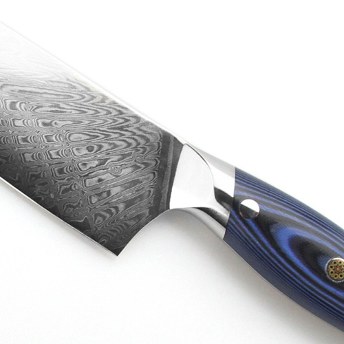 Couteau de chef en bois de pakka damas japonais