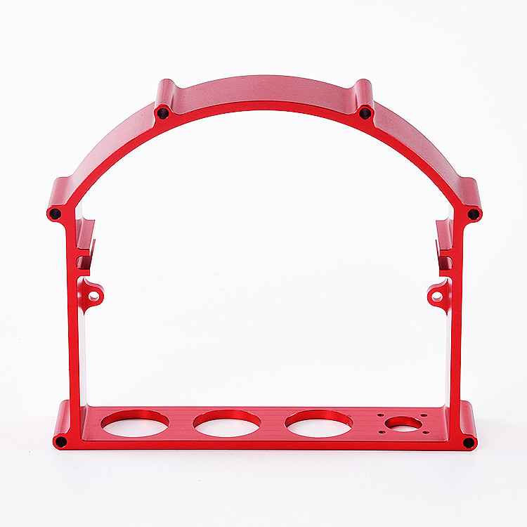 Precision aluminum extrusion and milling  frame in red