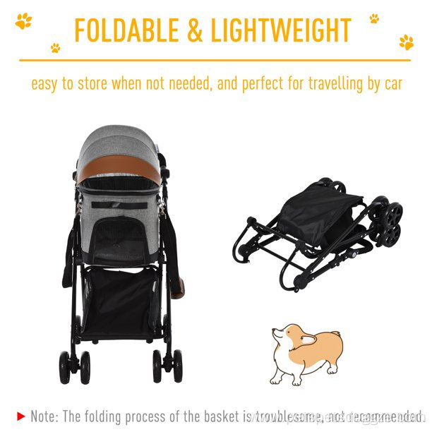 Luxury Folding Pet Stroller Dog Cat Travel Carriage