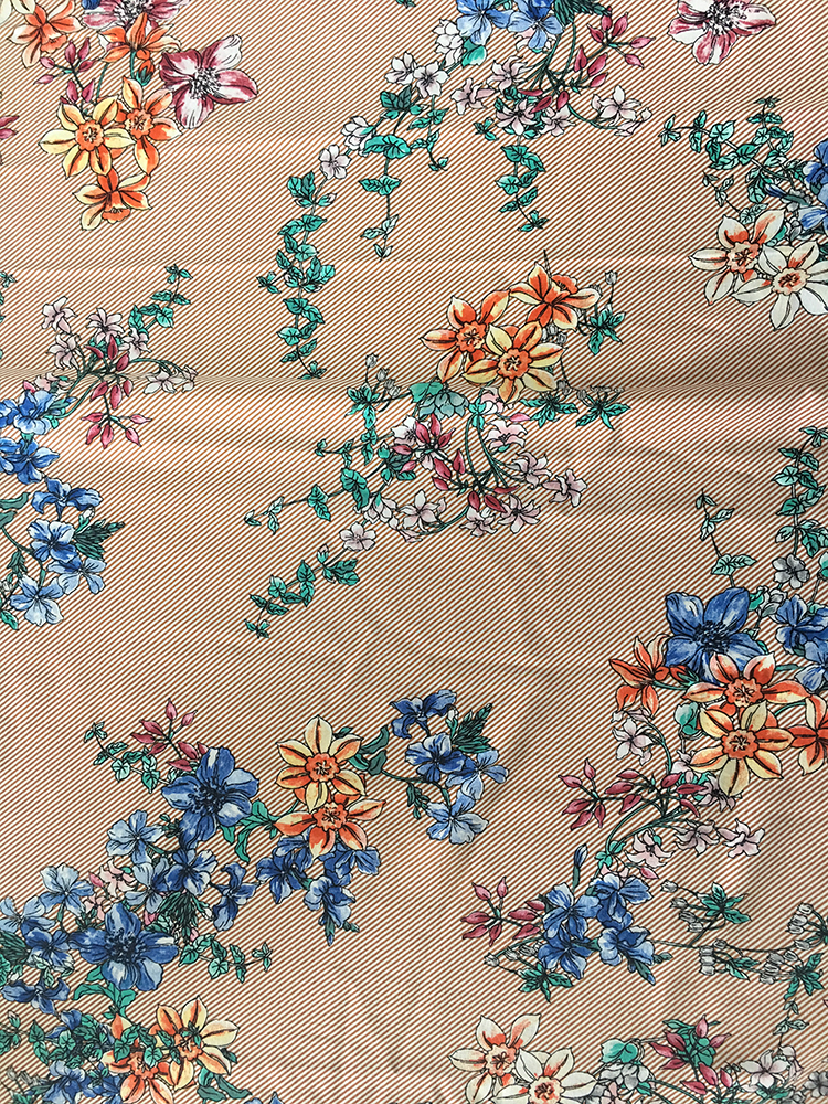 Lines Design Rayon Poplin 45S Light Printing Fabric