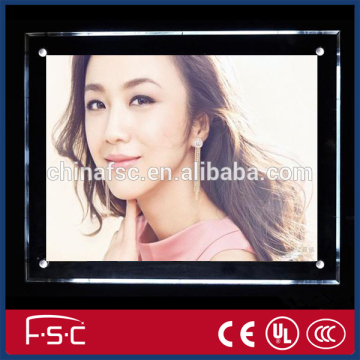Led acrylic panel crystal pendant lightbox for poster frame